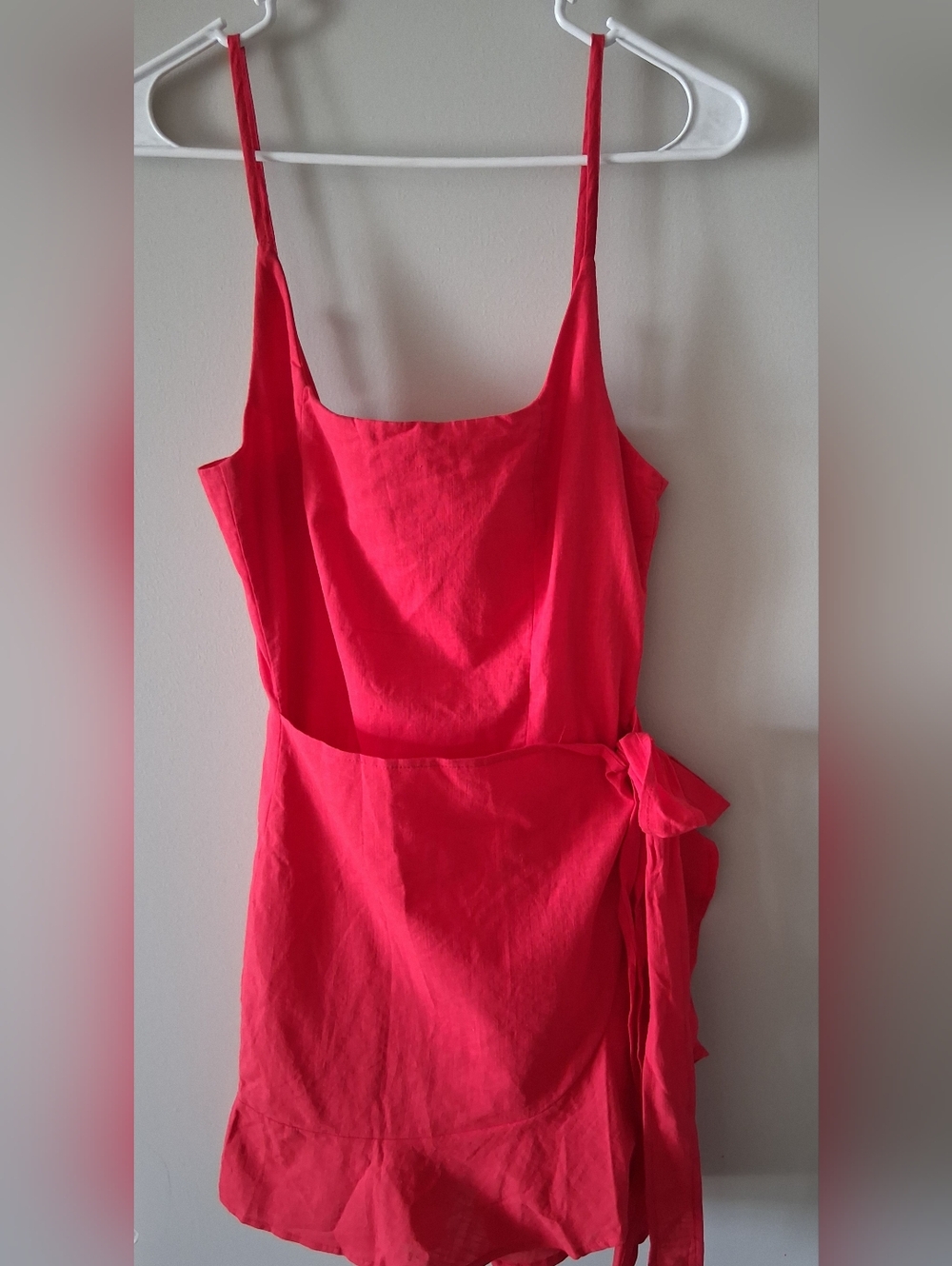 Princess Polly Red Spaghetti Strap Wrap Dress